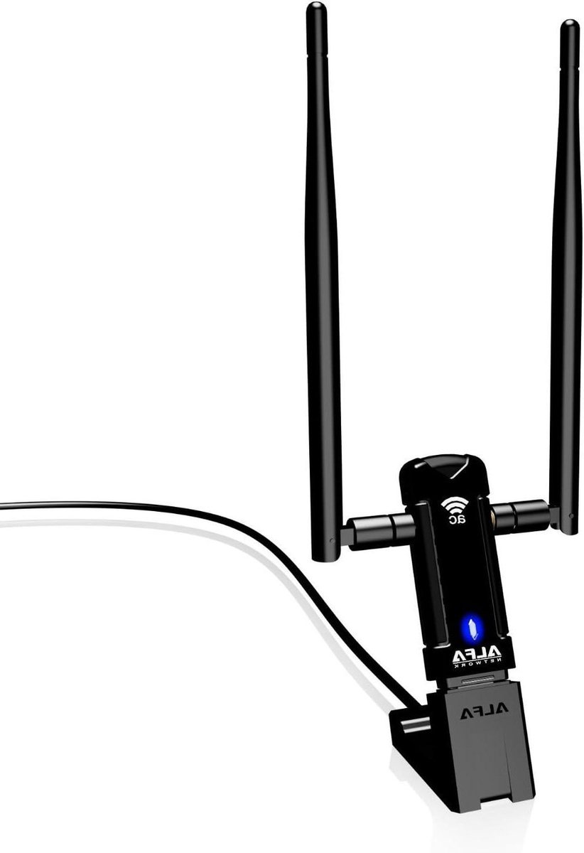Netwerkadapter USB - WiFi Adapter - Snelle Internetverbinding - Dual Band Antennes - AC 867Mbps - Zwart
