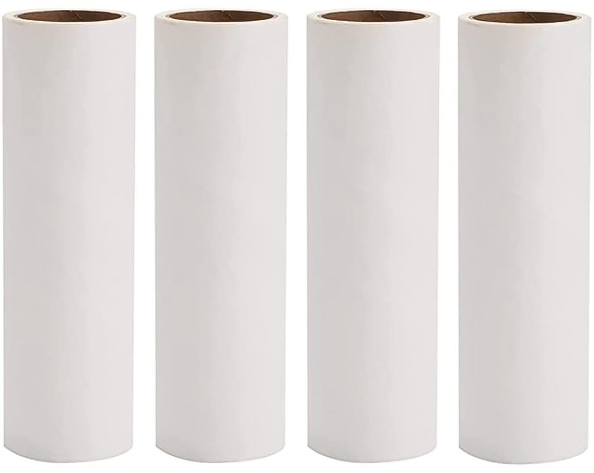 MTTproducts- Plakroller Extra Sticky - 4 Rollen - 16 cm - Huisdierhaar Verwijderaar - Afneembaar Ontwerp - Papier met Smeltlijm - Pluizenroller