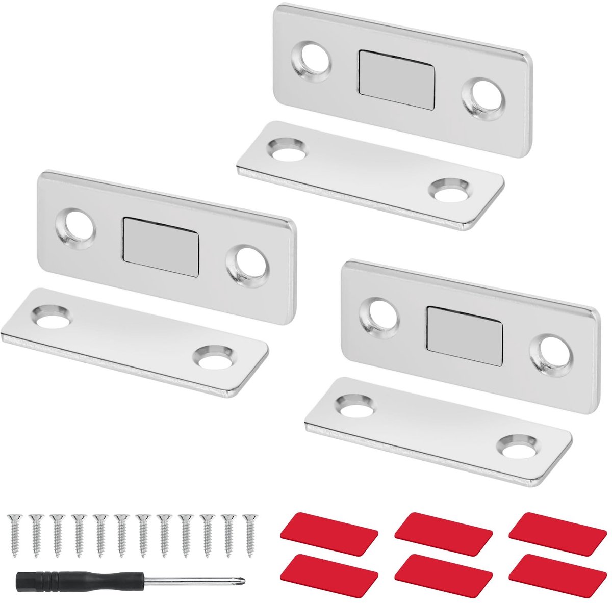 MTTproducts - Ultradunne Magnetische Deursnapper Set, 3 Stuks