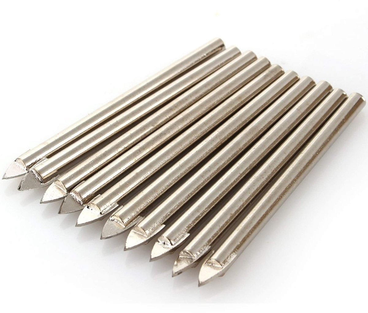 MTTproducts- Glasboor Set 10 x 6mm - Boorstandaard - Boorstofopvanger - Boorvet - Schokbestendig - Hoogwaardige Tungstenlegering - Boorset