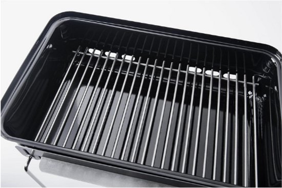 Houtskoolbarbecue - Draagbare Barbecue - Camping Barbecue Met Deksel En Tafelblad - Een Met Porselein Geëmailleerde Schaal - Klein En Licht - Outdoor Oven - Zwart (1131004) — afbeelding 4