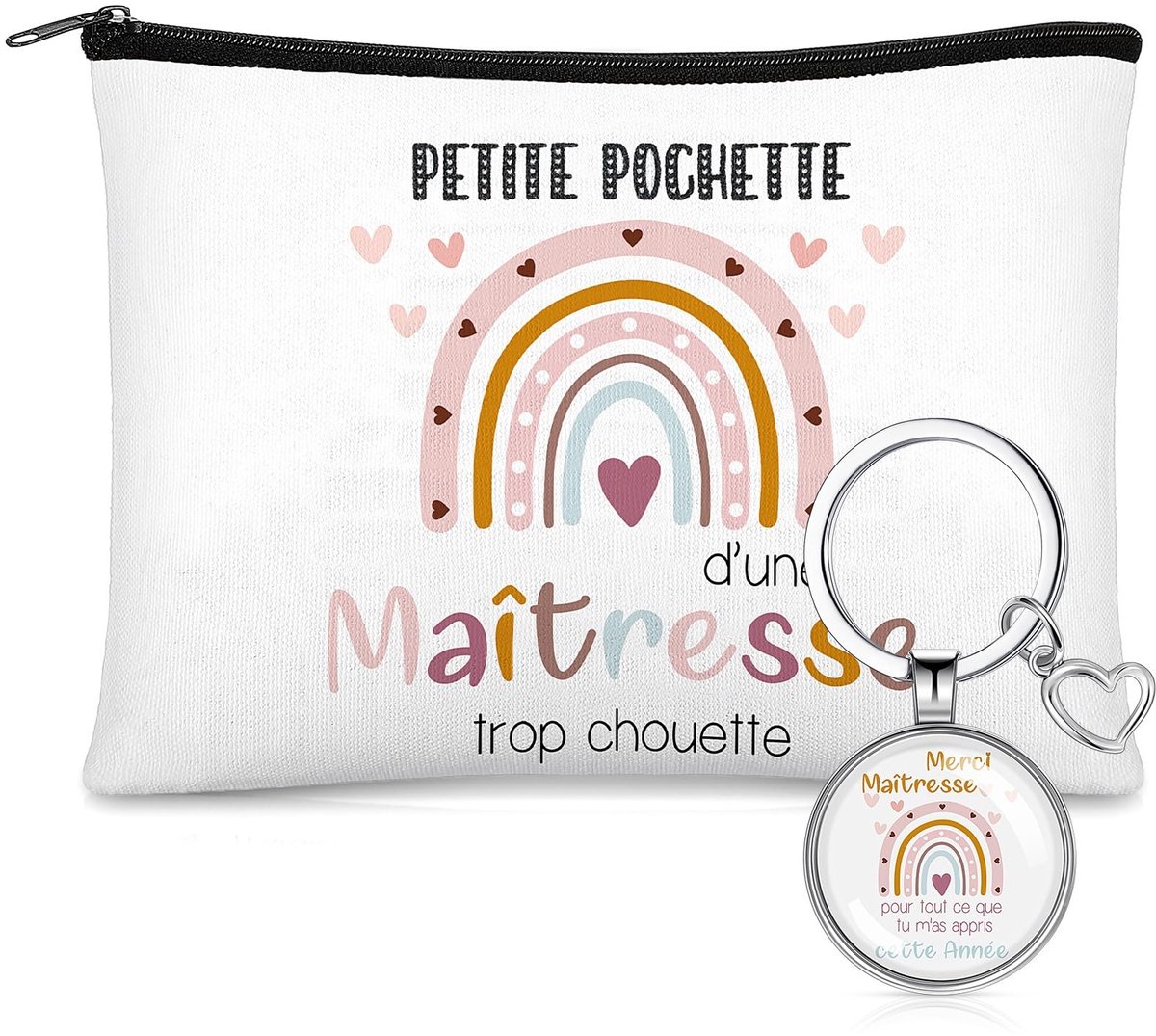 NTH products- Cadeauset - Make-uptas - Sleutelhanger - Afscheidsgeschenk - Verjaardag - Lichtgewicht en duurzaam - Lerarencadeau