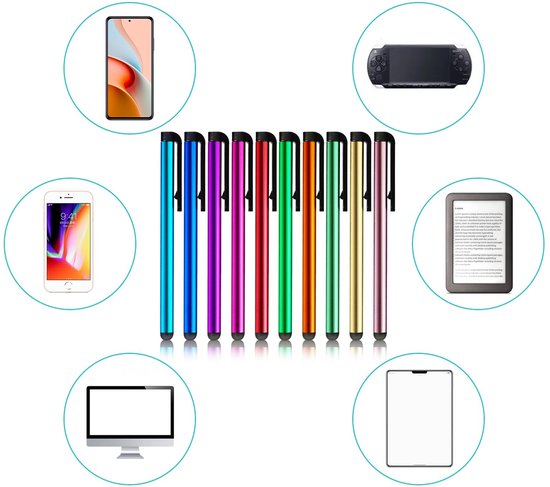 MTTproducts- Styluspen Hoge Precisie - Touchscreen Pen voor Tablet - Universele Styluspennen - Mobiele Telefoon Pen - 10 Stuks - Aluminiumlegering — afbeelding 2
