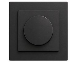 Schneider Merten Draaidimmer 40-400W Mat Zwart - Inclusief Compatibele Afdekking en Afdekraam