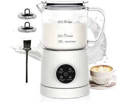 Melkopschuimer - Elektrische melkopschuimer - Melkopschuimer handmatig - Melkopschuimer Glas - 4 in 1 - 400 ML