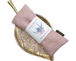 YoZenga Oogkussen | Rozekwarts & Lijnzaad | Biologische Lavendel | Stressvermindering & Hoofdpijn Verlichting | Ideaal voor Yoga & Meditatie | Lightcoral