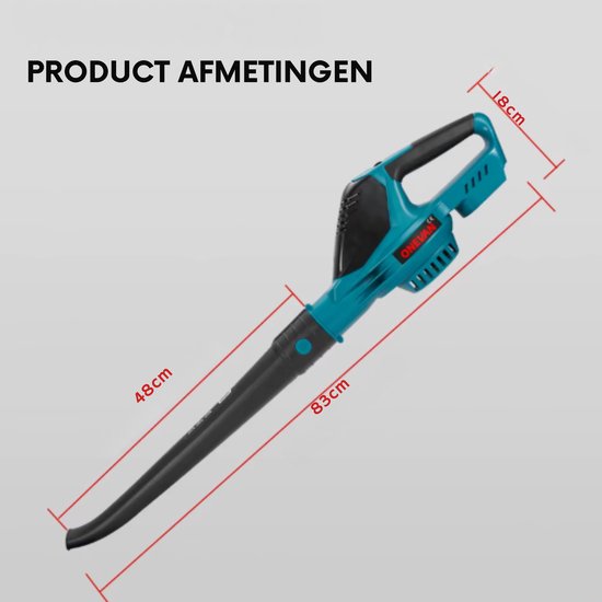 Stervia Bladblazer - Luchtblazer - Met Accu En Oplader - 5 Standen - 16m³/min - 180M/S - Zwart/Groen - 83 x 15 x 18 cm — afbeelding 2