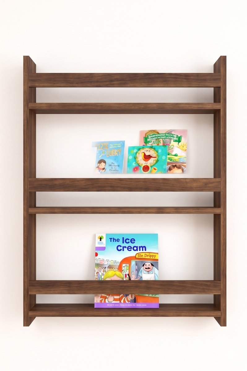 Montessori Boekenkast – Kinderboekenkast - Okkernoot - 74 x 79.5cm
