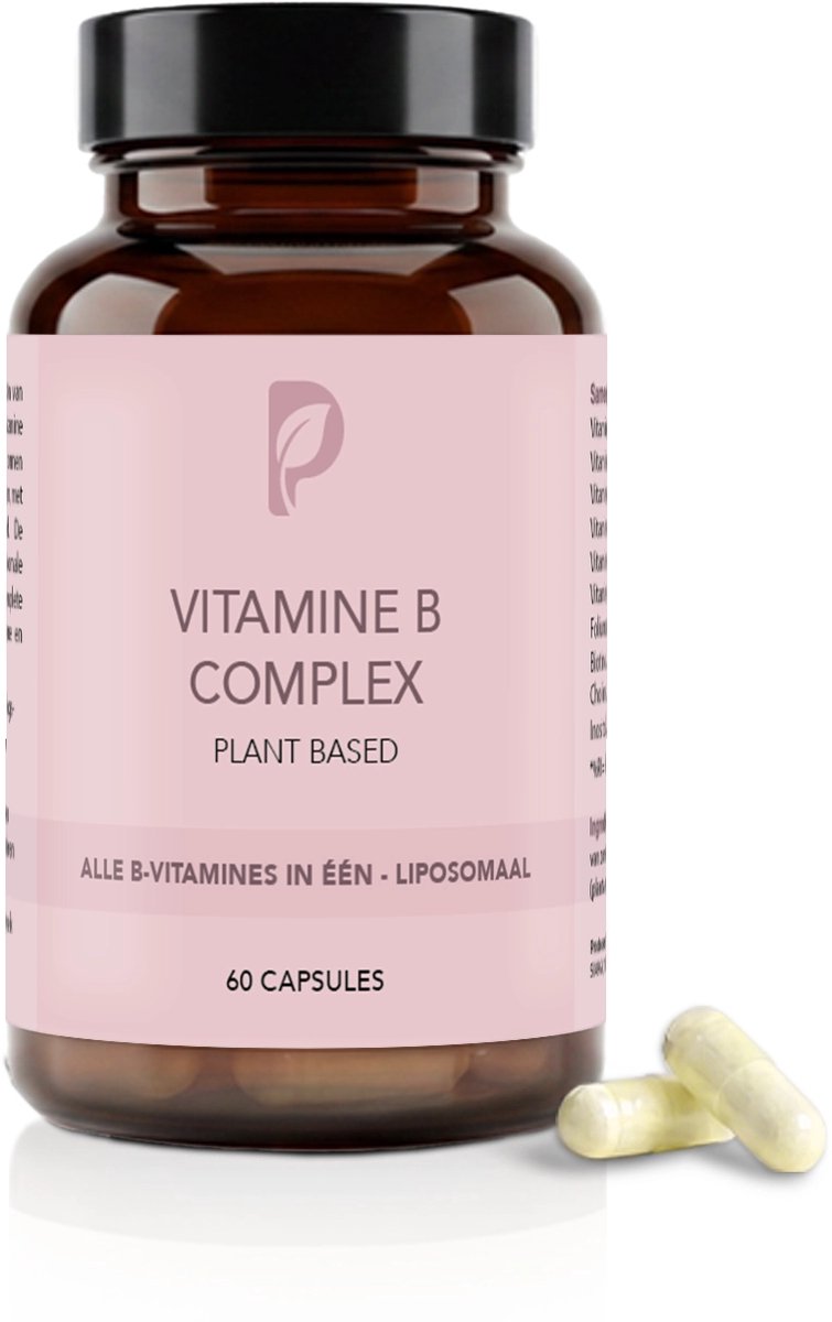Plant Based Body – Liposomale Vitamine B Complex – Alle B Vitamine in Biologisch Actieve Vorm – B2, B6, B12 en Folaat – Ondersteunt Energie, Zenuwstelsel en Vermoeidheid – Verbeterde opname – 60 Vegan Capsules
