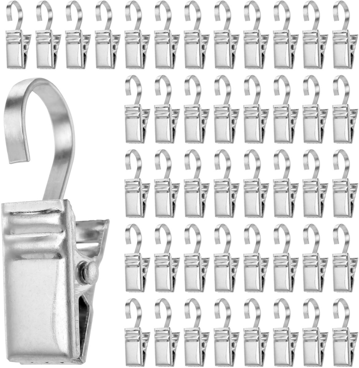 Cosensi- Gordijnclips 200 Stuks - Roestvrij Stalen Klemmen - 9,6 x 18 x 35 mm - Hangende Clips voor Vlaggen/Stoffen - Duurzaam en Praktisch