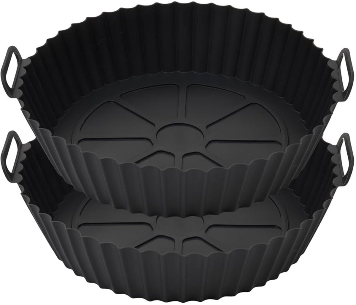Byshayne- Siliconen Vorm Set van 2 - Herbruikbaar voor Luchtfriteuse - Magnetron/Ovenbestendig - Voedselveilige Siliconen - Eenvoudige Reiniging - Hittebestendig - Bakvorm