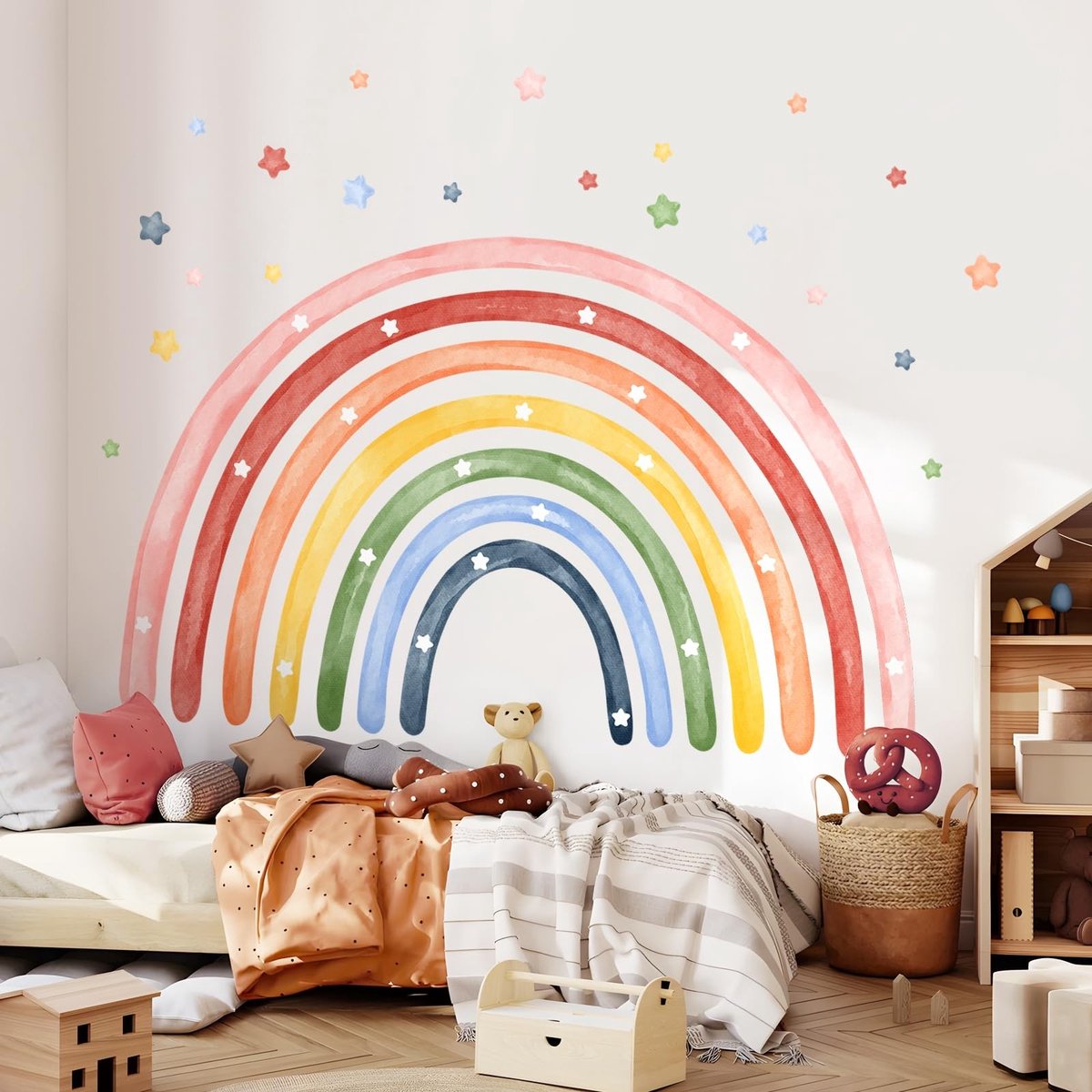 Cosensi- Muursticker Regenboog - Muurstickers Kinderen - Wanddecoratie Slaapkamer - Verwijderbaar - PVC Materiaal - Eenvoudig aan te brengen