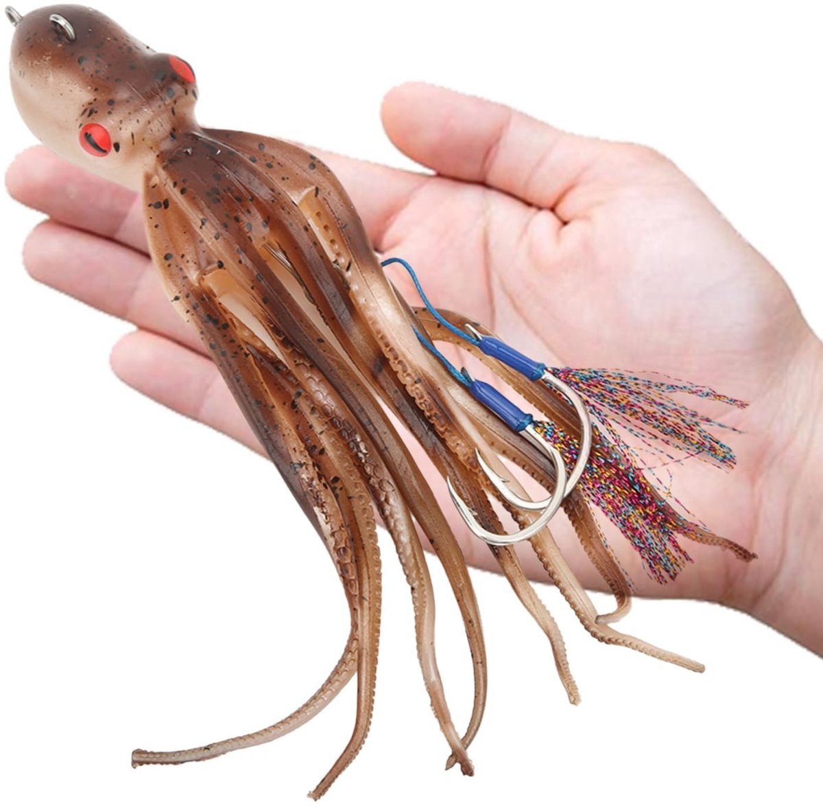 Cosensi- Inktvis Aas Levensecht - Kunstmatig Aas - Octopus Lokken - Zoetwater/Zoutwater Vissen - Onzichtbare Haak - Hoogwaardige TPE - Vishaak