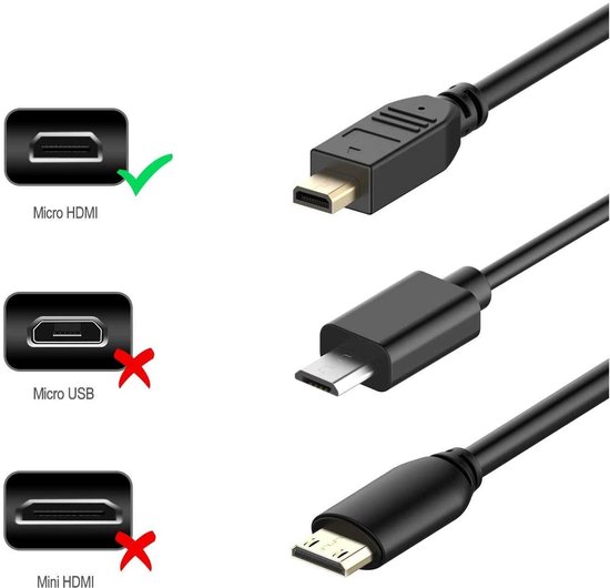 Cosensi - HDMI Micro Kabel - Olympus Stylus Tough TG-830 - Hoge kwaliteit - Verbindt camera - Digitale overdracht - 1 meter - Fotografie — afbeelding 3