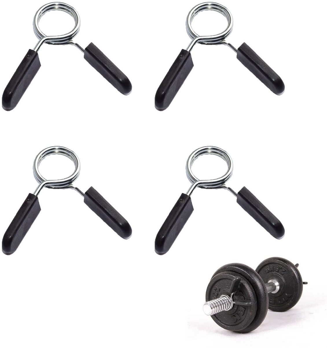 Cosensi- Dumbbell Clasp - Set van 4 - Roestvrij Staal - 30 mm Diameter - Antislip - Eenvoudige Installatie - Schokbestendig - Gewichtschijfklem