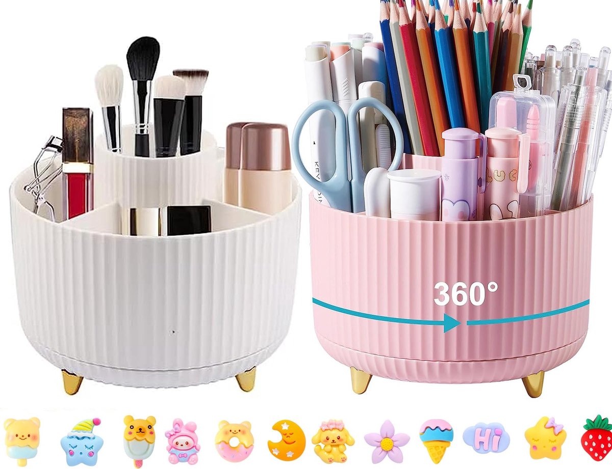 Cosensi- Pennenhouder 360° Rotatie - Bureau Organizer - Makeup Borstel Houder - Multifunctioneel - Compact - Ruimtebesparend - Desk Organizer