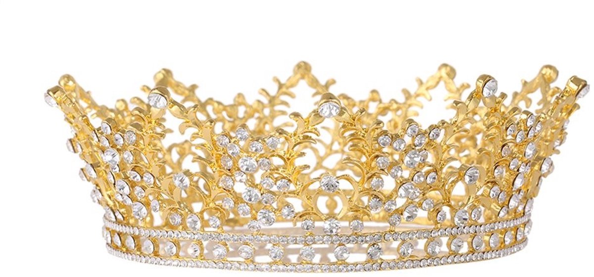 Byshayne- Tiara Luxe - Hoofdband met Kristallen - Haaraccessoires - Bruiloft/Feest - Duurzaam Materiaal - Afmetingen 17 x 17 x 6 cm - Kroon