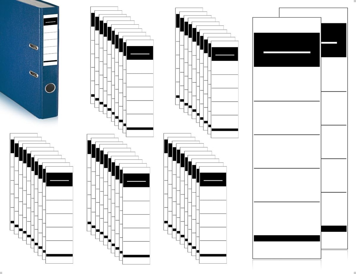 Cosensi- Ordneretiketten 50 stuks - Zelfklevend - Smalle Ordnerrug - 19 x 5,4 cm - Duurzaam - Dossiersorganisatie - Etiketten