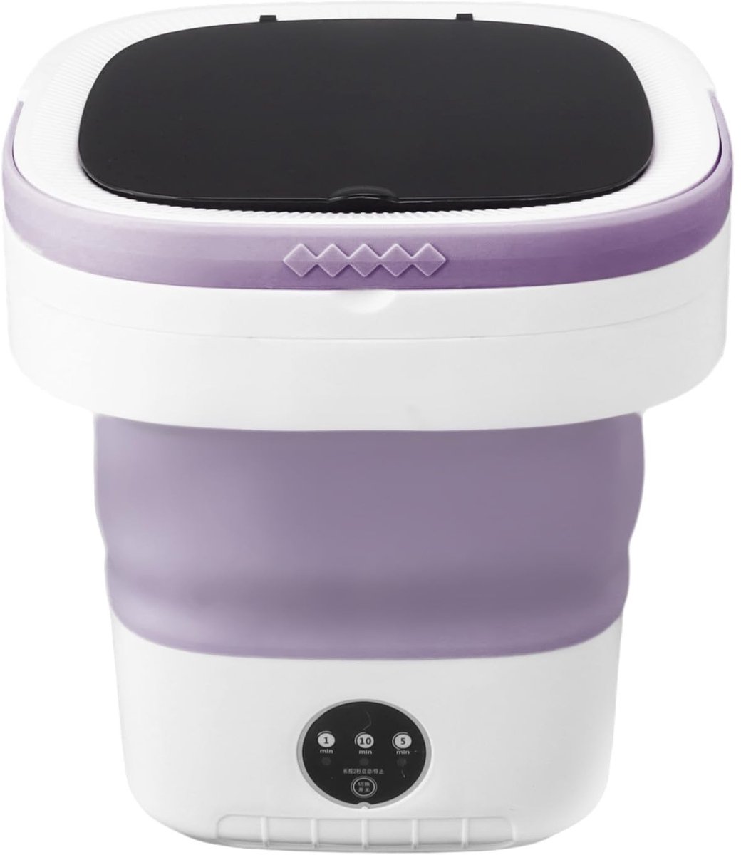 Cosensi - Mini-draagbare wasmachine - Opvouwbare wasmachine - Efficiënte droger - Paars - Compacte wasmachine - Geschikt voor ondergoed en babykled...