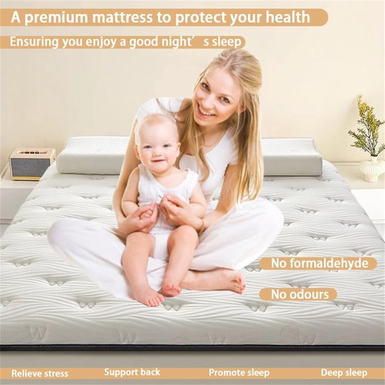 Vloer Matras - Japanse Futon - Ruimtebesparend Slapen - Dubbellaags Ondersteuning - 80x190cm - Grijs — afbeelding 4
