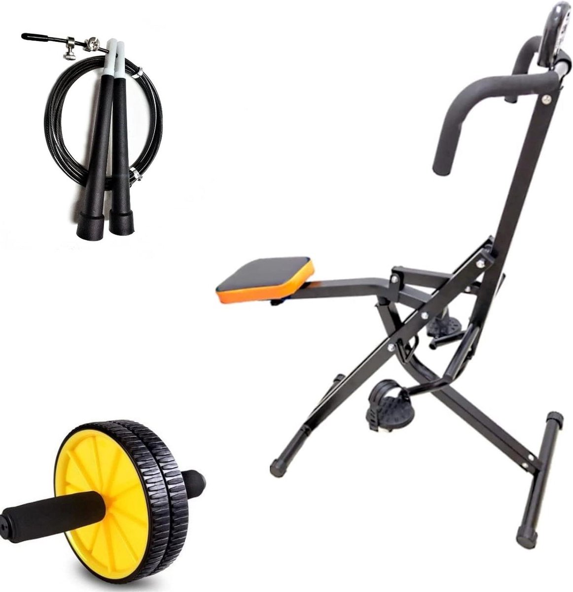 Body Crunch Fitness Set - Buikspierroller Springtouw - Thuis Sporten - Multifunctioneel Trainingsapparaat - 150 x 40 x 50 cm