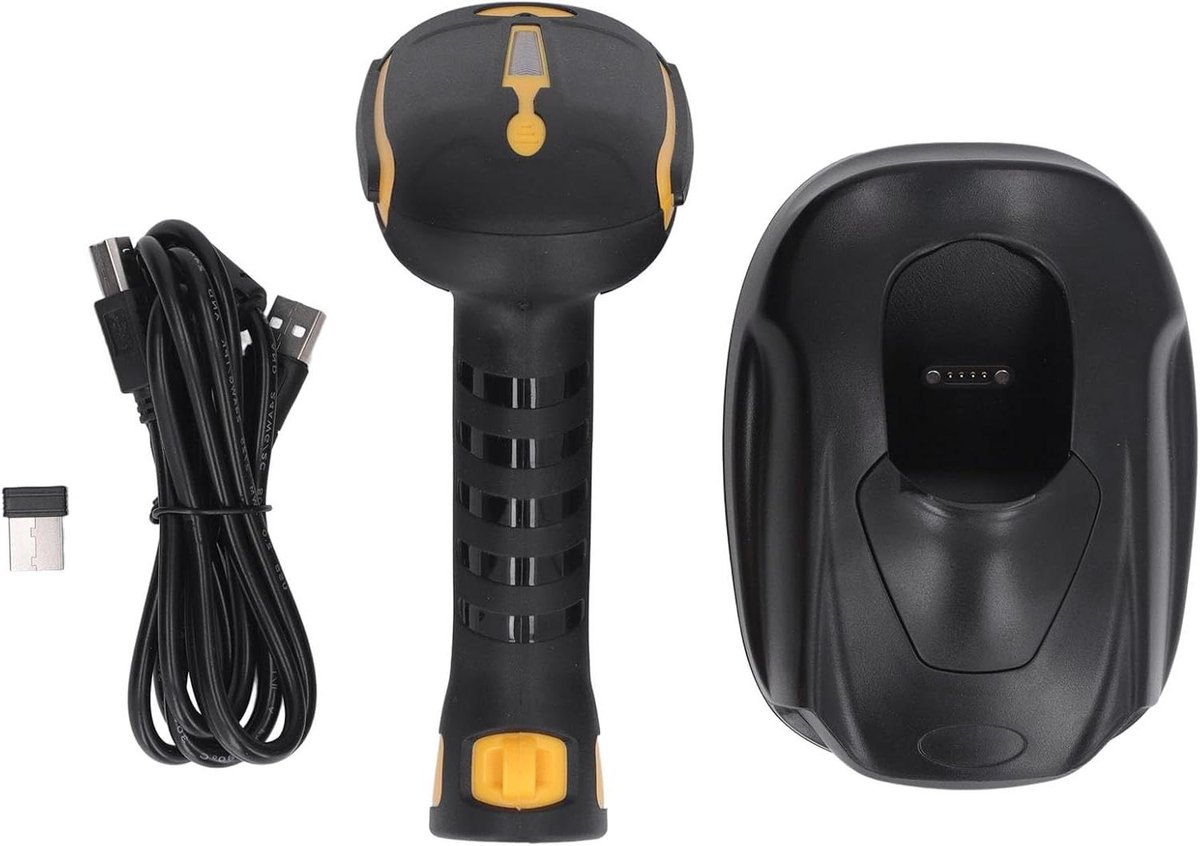 Barcode Scanner - Draagbare Lezer - Voorraad Beheer - Ingebouwd Geheugen - 10 Meter - Zwart