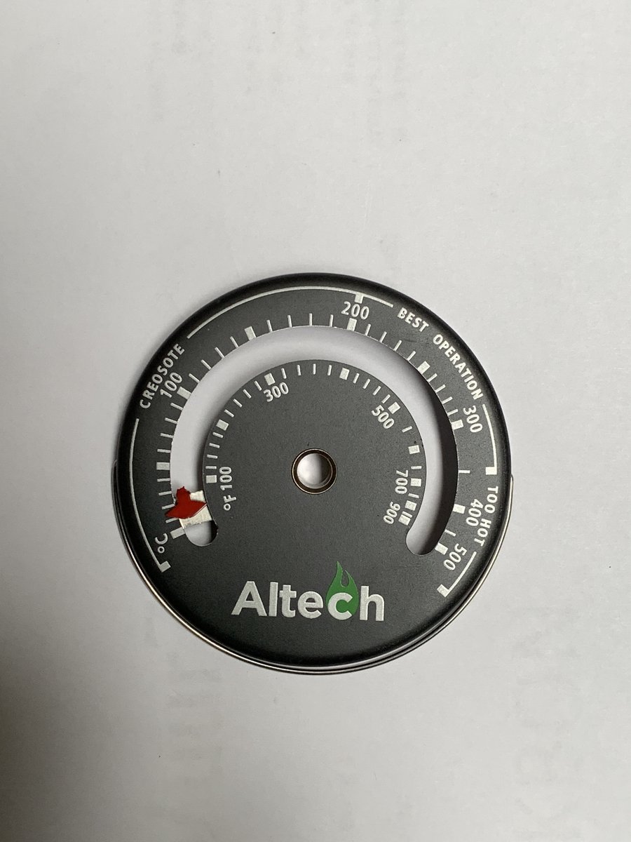 Kachelpijp thermometer - rond - magnetisch - meer rendement - optimaal stoken - Houtkachel - BBQ