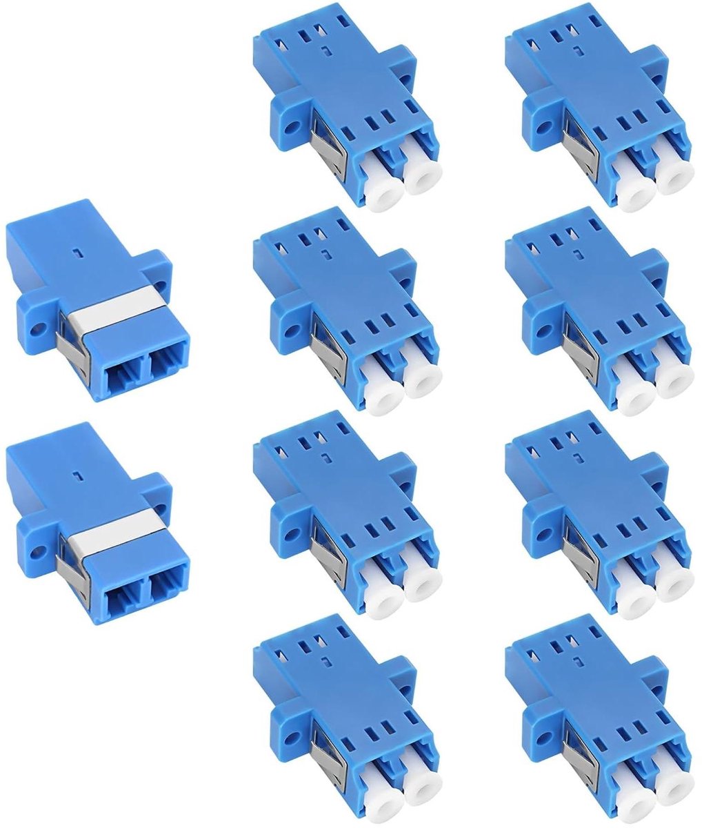 Glasvezel Koppeling - LC Adapter - Netwerk Verbinding - Single Mode Duplex - 10 stuks - Blauw