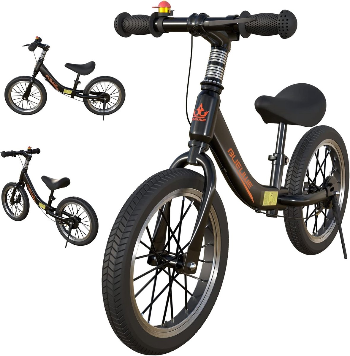 Loopfiets 14 Inch voor Kinderen 2 tot 6 Jaar met Rem en Verstelbaar Zadel