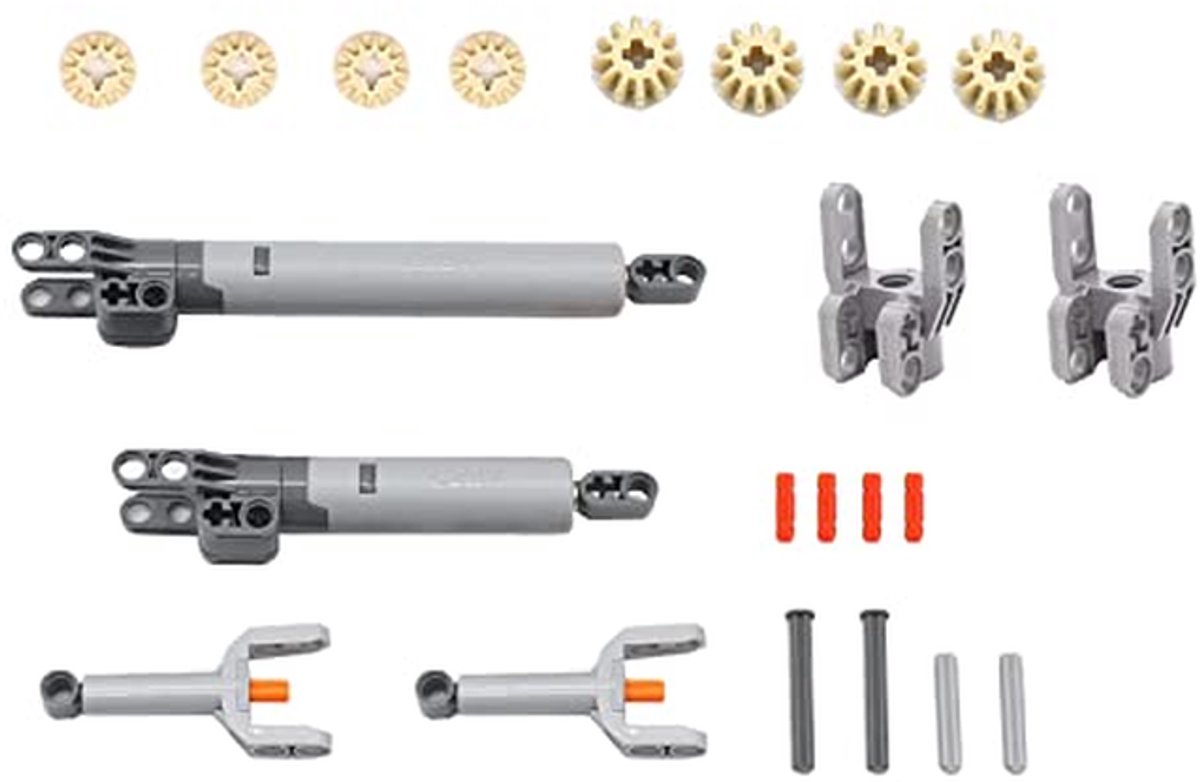 Hydraulische en pneumatische set met luchtpompen, tandwielen en assen voor Technic bouwstenen