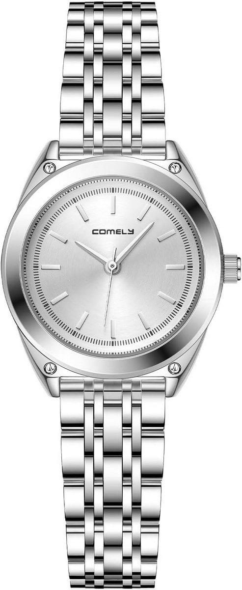 Dameshorloge Goud Zilveren Roestvrij Staal Analoge Kwartz Horloge voor Vrouwen Minimalistisch Waterdicht Stijlvol Cadeau voor Vrouwen