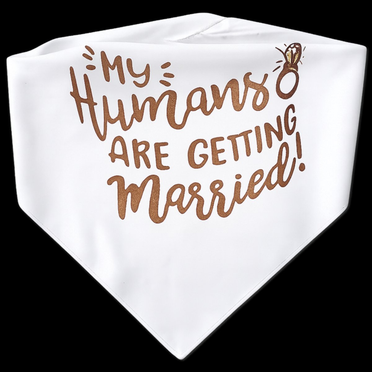 Honden of katten bandana My Humans are getting Married wit met rose goud/koper - hond - kat - poes - bandana - trouwen - huwelijk