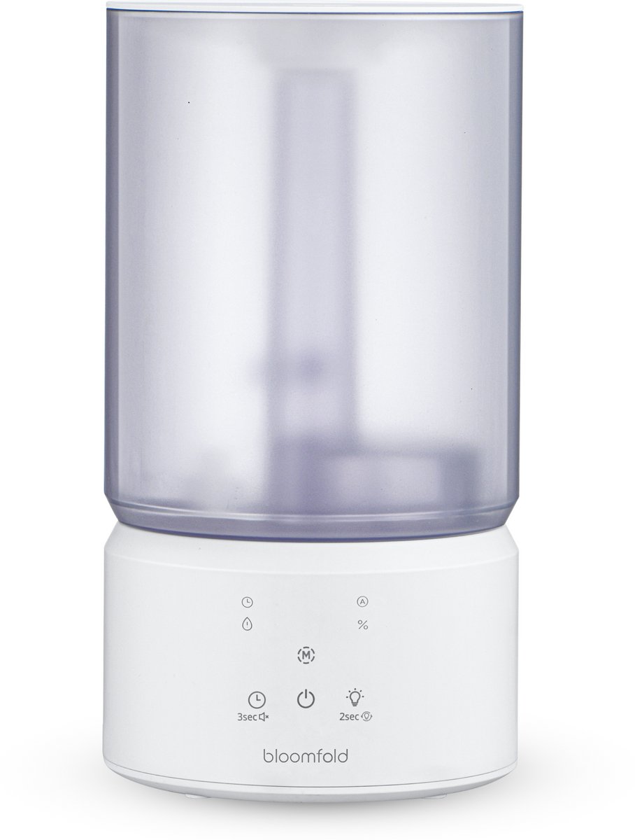 Bloomfold Luchtbevochtiger - Humidifier - 4L Anti bacteriële tank - 300ml/h capaciteit - Aromatherapie