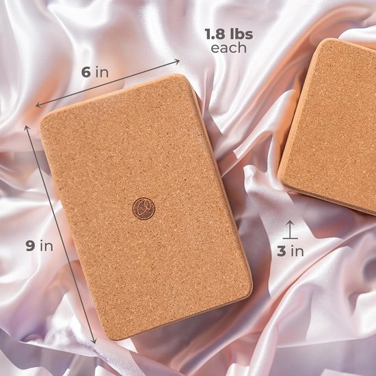 Yoga Blokken 2-Pack 9x6x3 Inch – Natuurlijke Kurk Yogablokken Set van 2, Stabiliteit & Flexibiliteit voor Yoga & Stretchen — afbeelding 3