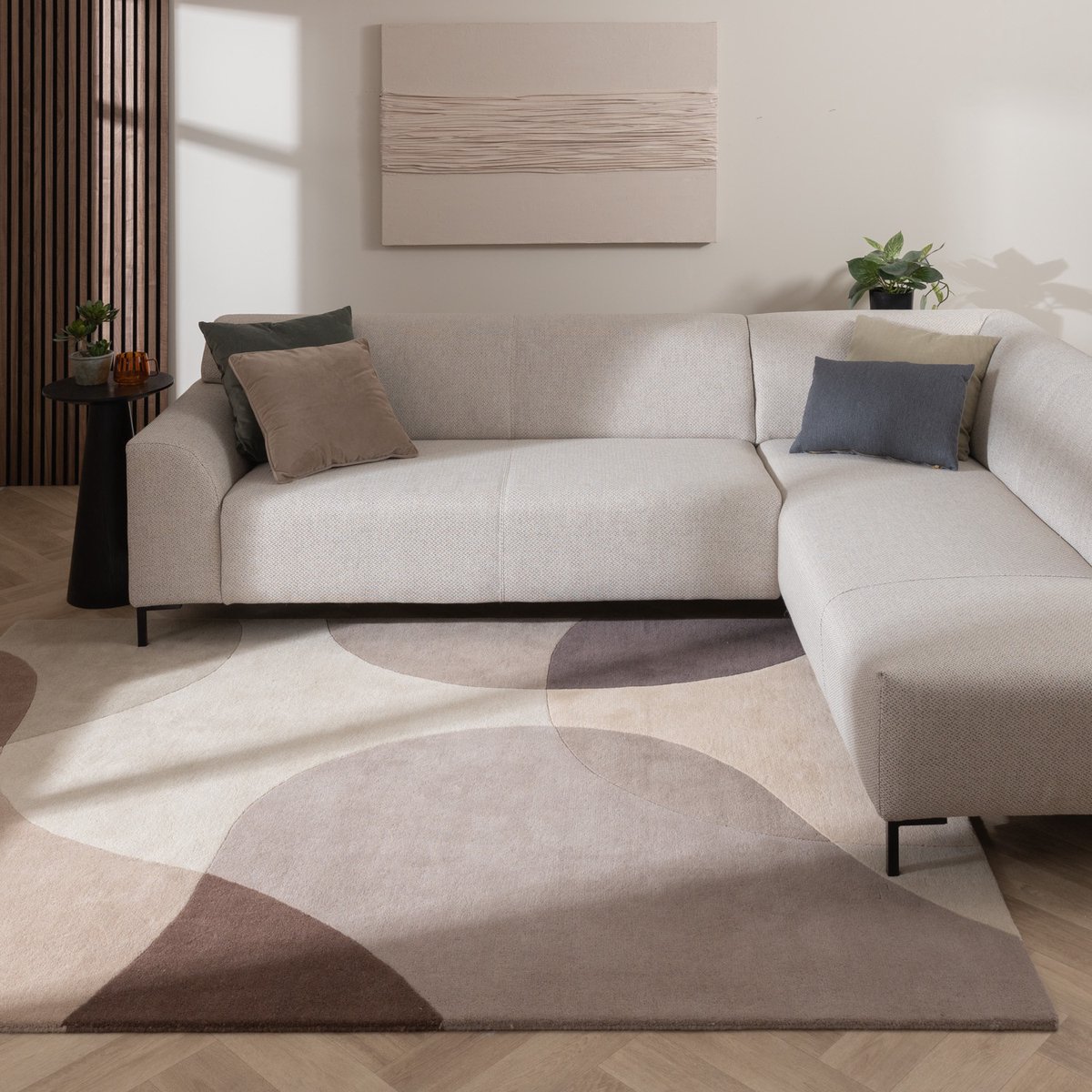 Studio Clarice Wollen abstract vloerkleed - Clarice Bruin/Beige - 230x330cm