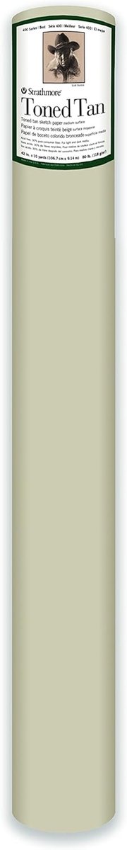 Schetsboekpapier Rol 80lb 106cm x 9,1m - Getint Papier voor Tekenen