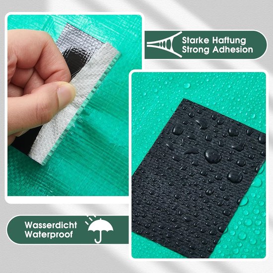 Waterdichte Reparatietape voor PE-zeilen en Dekzeilen - Sterke Zelfklevende Zwarte Buitenband — afbeelding 3