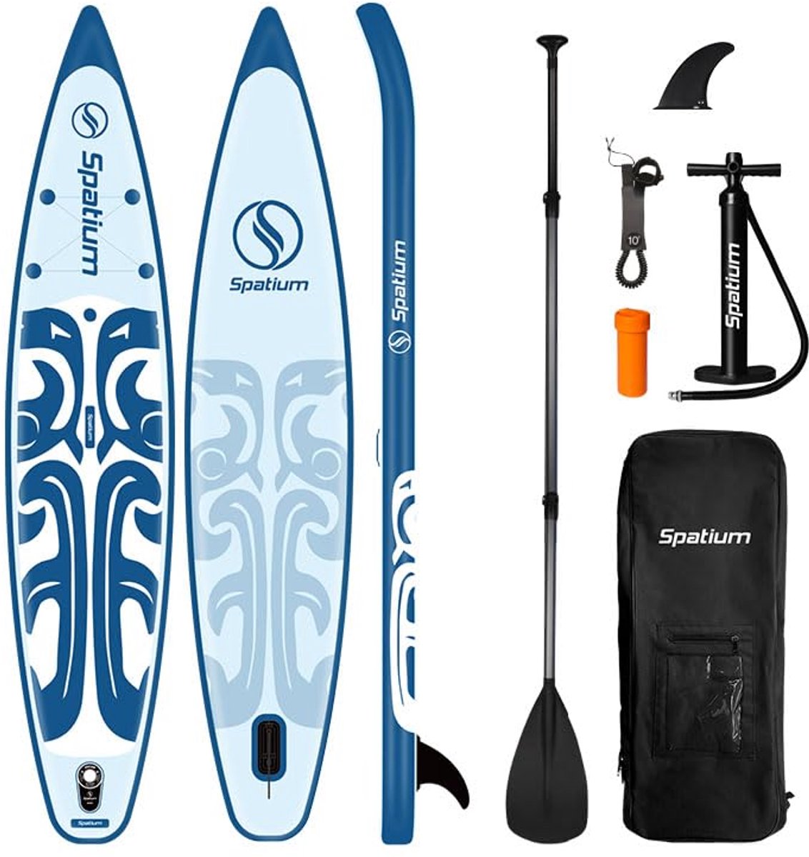 Opblaasbaar Stand Up Paddle Board voor Volwassenen met Accessoires - 11'6'' × 31.5'' × 6'' - Blauw