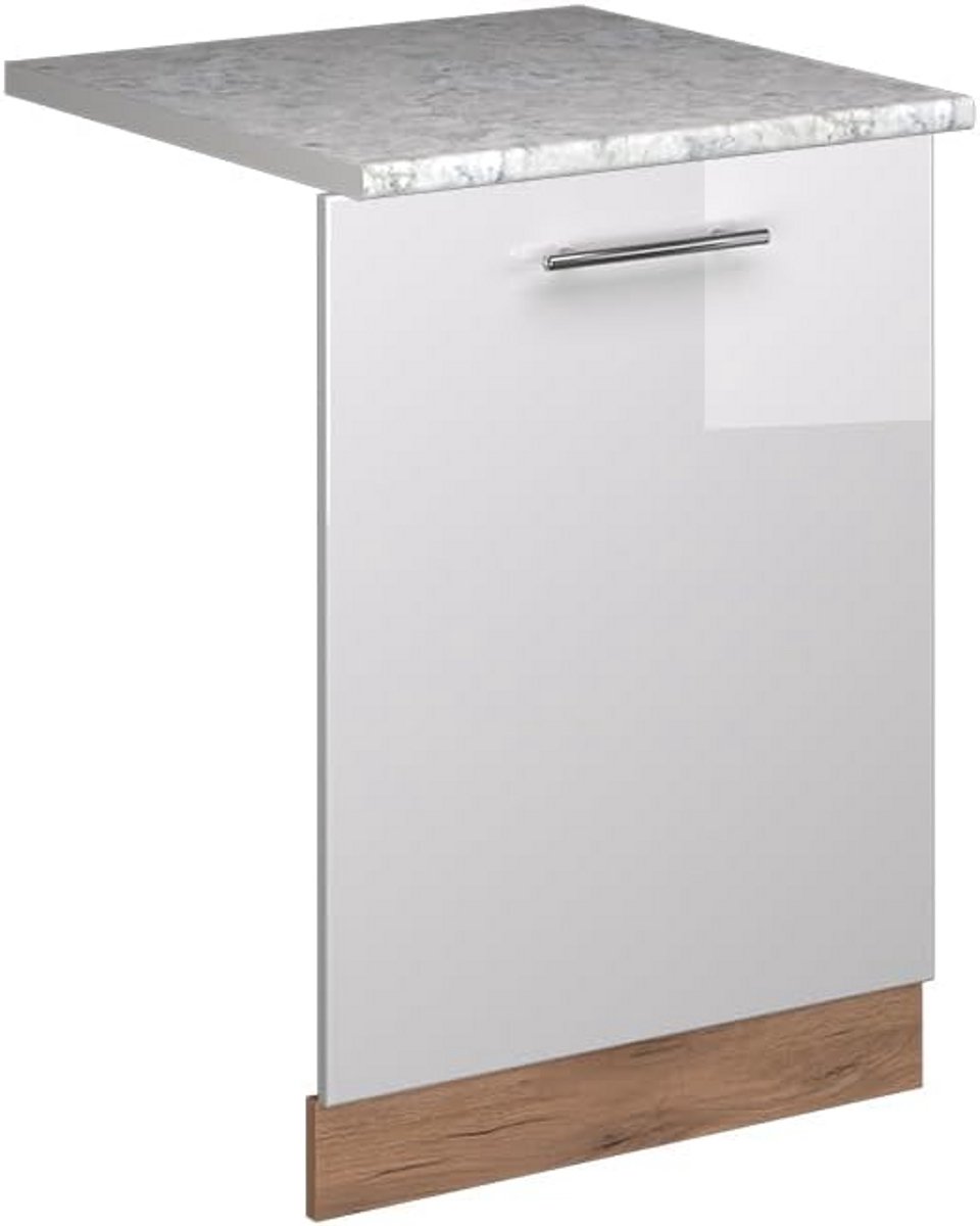 Vaatwasser Frontpaneel 60 cm Hoogglans Wit AP Marmer Stijl Inbouwkeuken