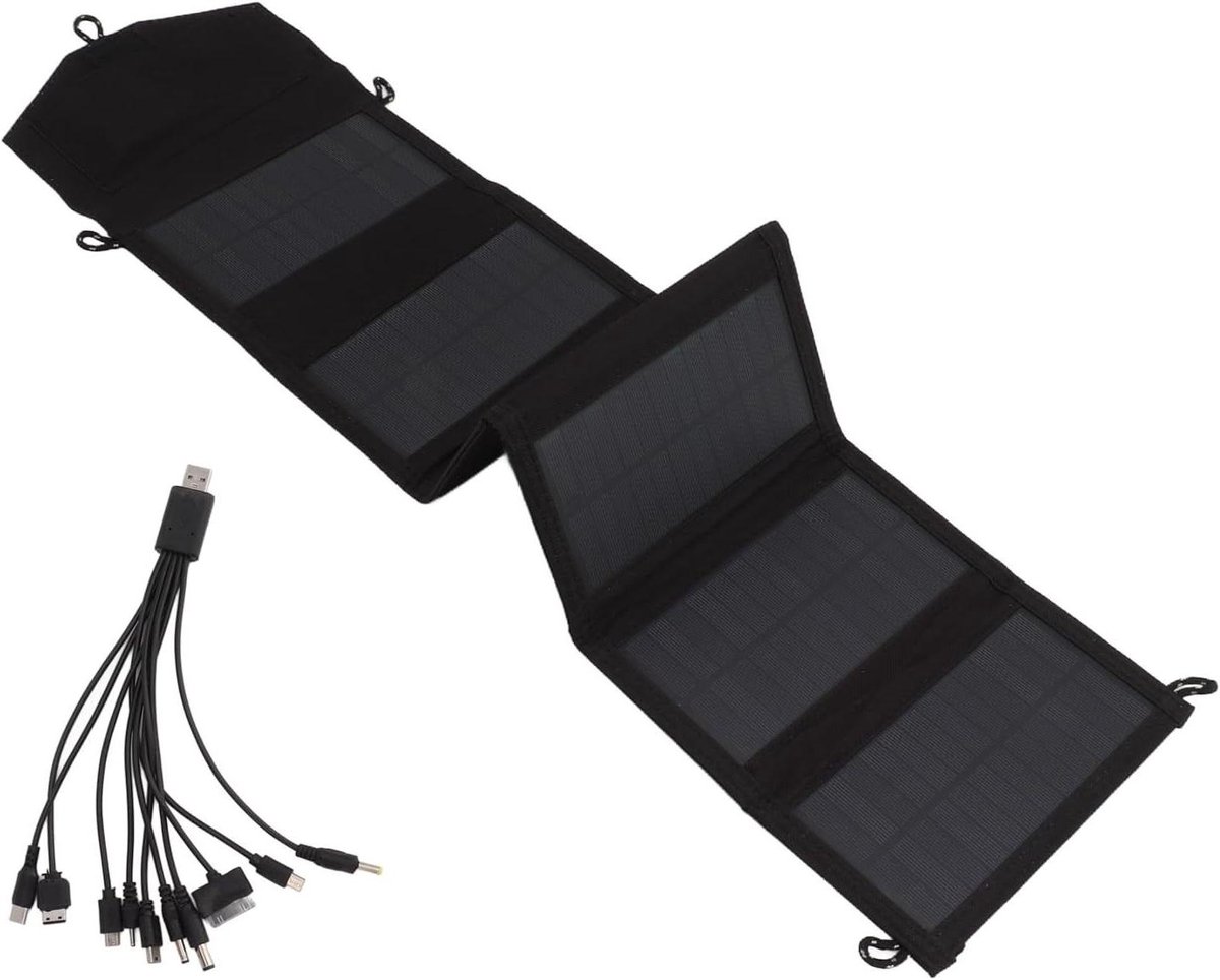 Zonnepaneel Lader - Draagbare Lader - Opladen Onderweg - 20W Super Power - 840 x 200mm - Zwart