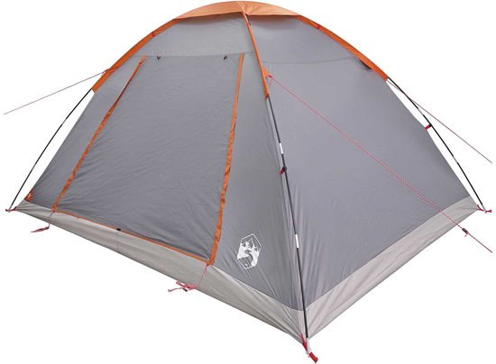 vidaXL - Kamperen - tent - Grijs - en - Oranje - 6-persoons - Polyester - en - Staal van Vidaxl — afbeelding 5