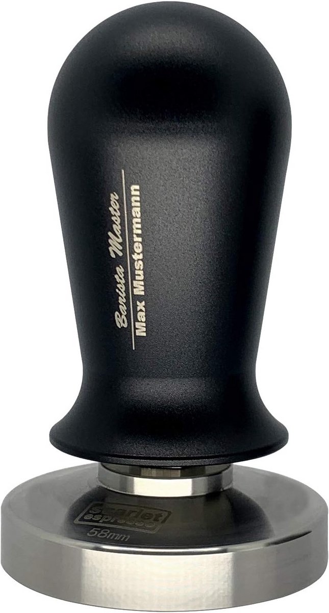 Scarlet Perfetto Perfetto espresso, gekalibreerde tamper, voor barista, met persoonlijke naamlasergravure in het handvat, 57 mm