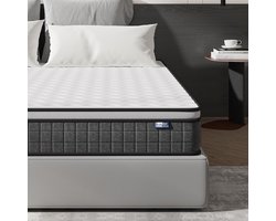 BedStory Matras 120 x 200 cm, 2 lighardheden, middel/vaste gel, traagschuim, 7-zone koudschuimmatras 20 cm, Öko-Tex 100 gecertificeerd, Donkergrijs