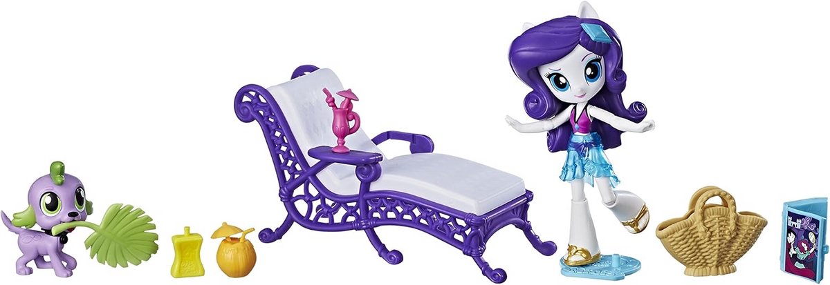 MY LITTLE PONY E1084ES0 Equestria Girls Rarity Relaxed Beach Lounge Set