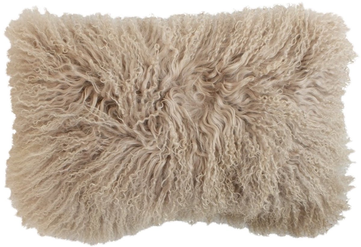 kussen schaap krulhaar beige 30x50cm