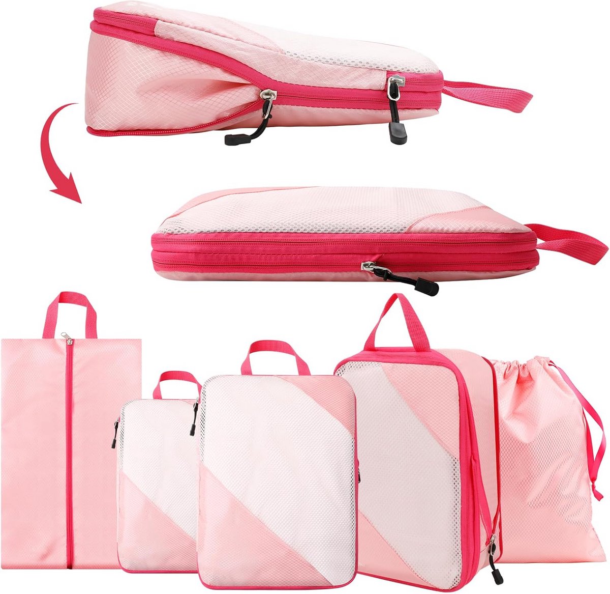5 Delige Compressie Kubussen Set voor Kofferopslag en Bagage Organisatie