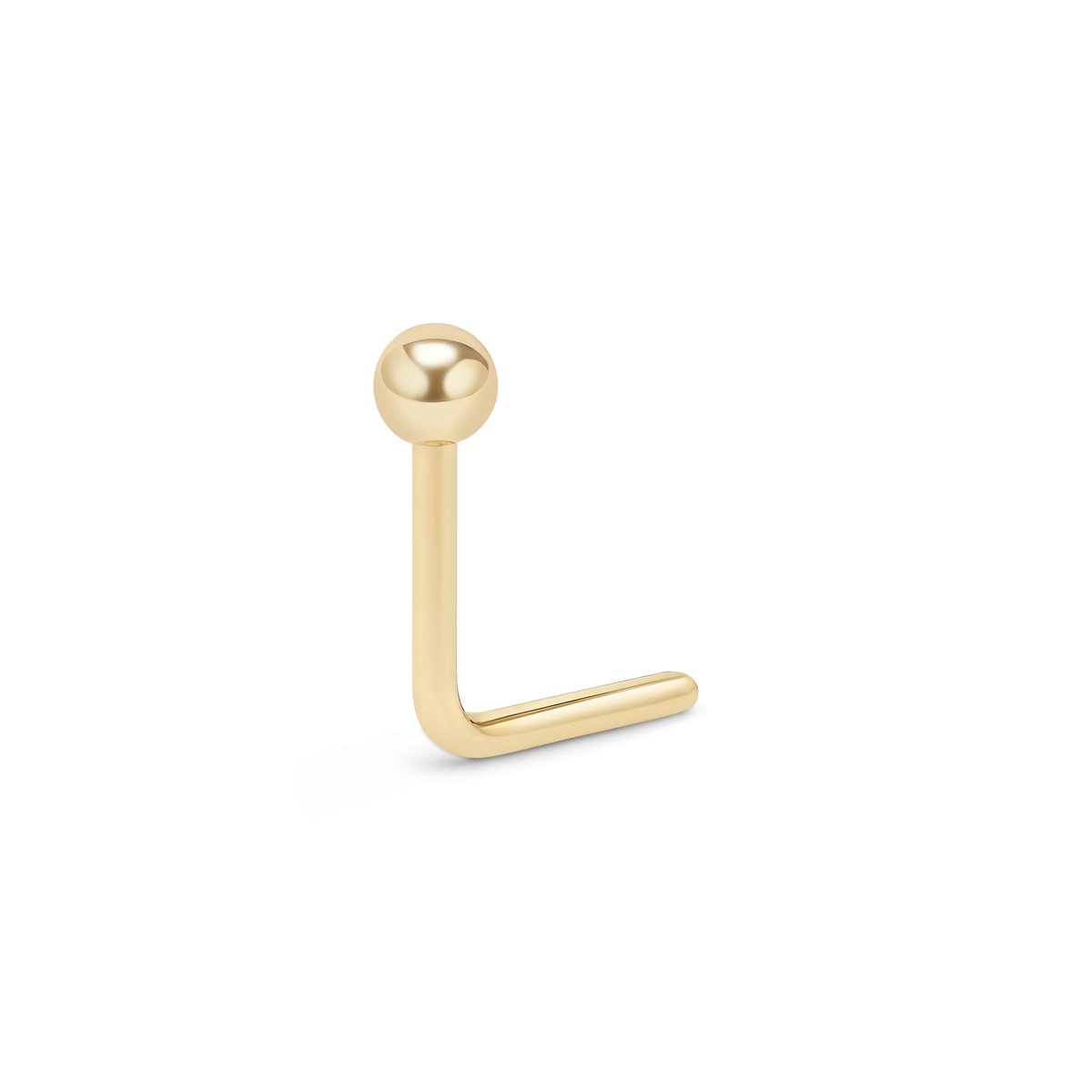 14kt - Geelgouden Neus Stud met Balletje 3 mm - 1,0 mm Staaf Dikte - 6 mm Lengte - 14 Karaat Gouden Neuspiercing - Nose Stud - Echt Goud (585) - Inclusief Echtheidscertificaat