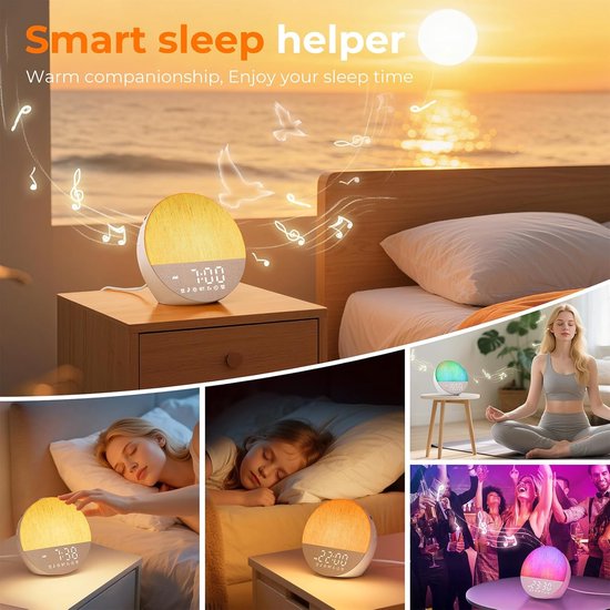 Wake-up Light met Zonsopgangssimulatie en Geluiden — afbeelding 5
