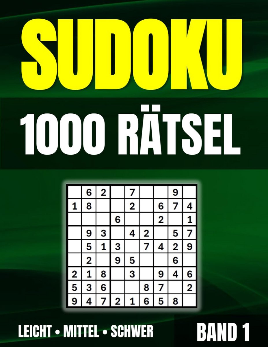 1.000 Sudoku Puzzels in Grote Druk (A4) - Licht, Medium & Moeilijk Niveau