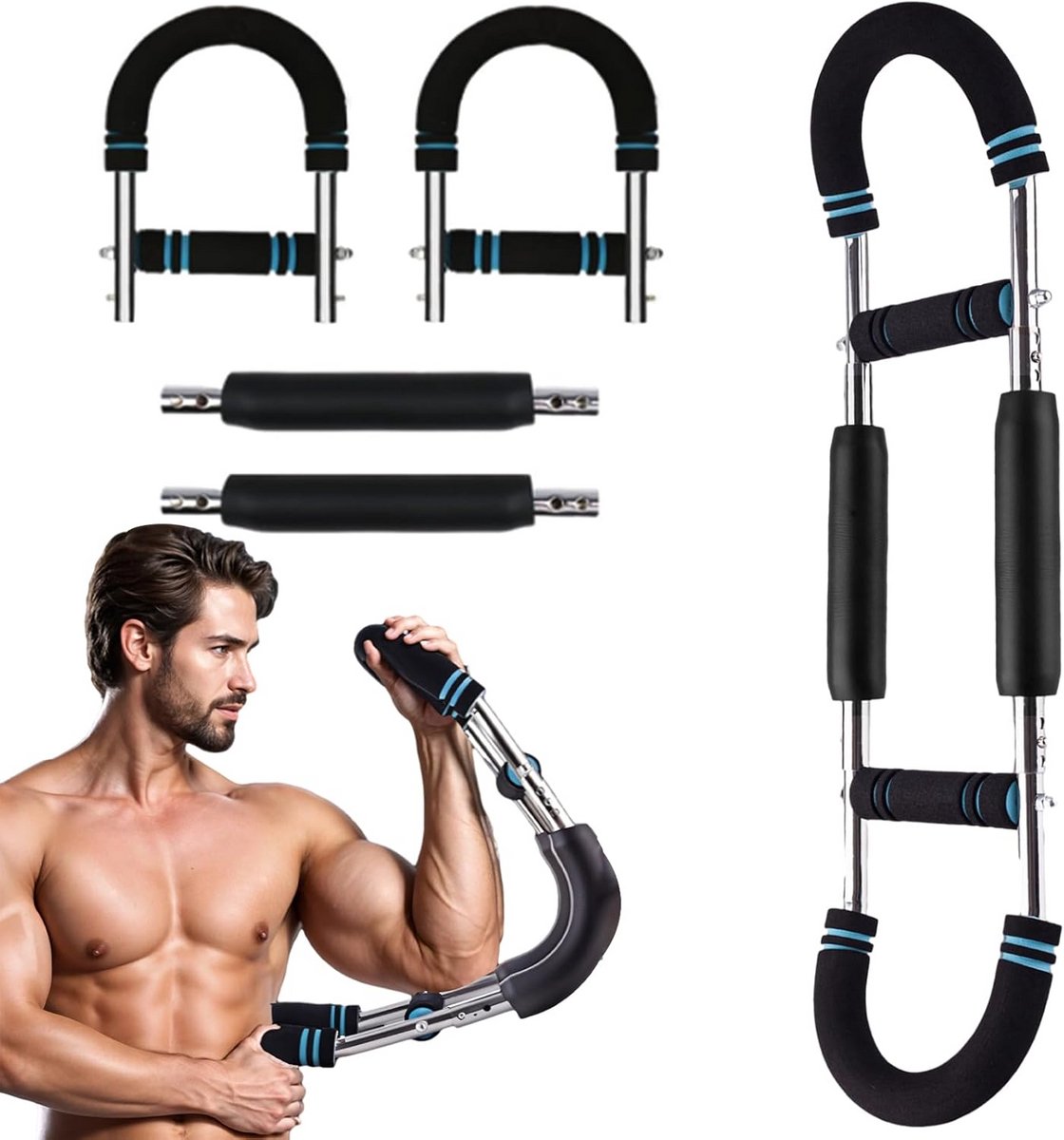 Verstelbare Twister Armtrainer - 30/40 kg Veerweerstand - Draagbare Fitness voor Thuis